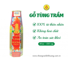 Nhang Vạn Linh Hương gỗ tùng trầm lục giác trung 3 tấc